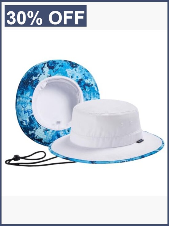 UPF 50+ Foldable Bucket Sun Hat with Patterned Underbrim main image 4